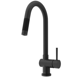 VIGO Gramercy One-Handle Pull-Down Sprayer Kitchen Faucet and Touchless Sensor - Matte Black