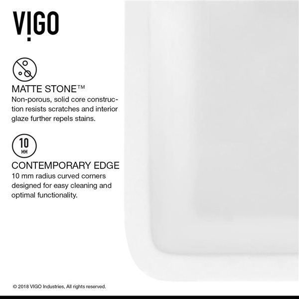 VIGO Matte Stone 33-in Farmhouse Composite&nbsp;50/50 Double Bowl Kitchen Sink with 2 Strainers - Matte White