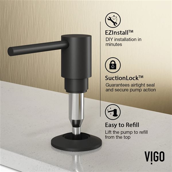 VIGO Greenwich One-Handle Pull-Down Sprayer Kitchen Faucet with Bolton Soap Dispenser - Matte Black