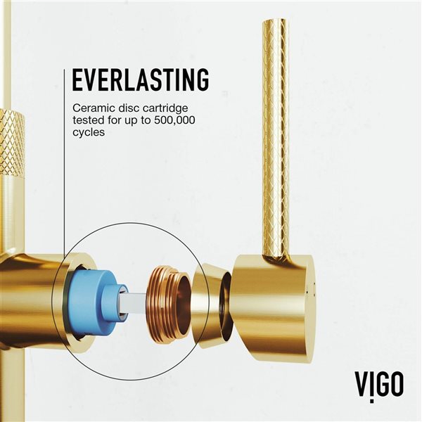 VIGO Bristol One-Handle Pull-Down Sprayer Kitchen Faucet w/ Soap Dispenser - Matte Brushed Gold