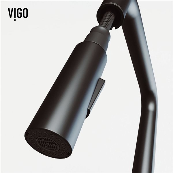 VIGO Parsons One-Handle Pull-Down Sprayer Kitchen Faucet - Matte Black