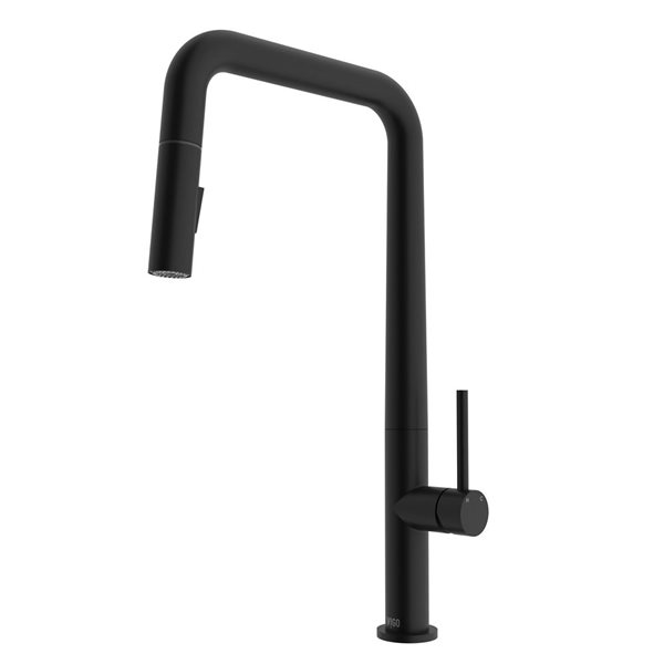 VIGO Parsons One-Handle Pull-Down Sprayer Kitchen Faucet - Matte Black