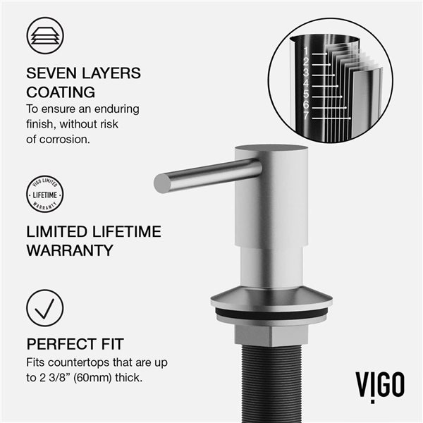 VIGO Edison One-Handle Pull-Down Sprayer Kitchen Faucet with Bolton Soap Dispenser - Stainless Steel