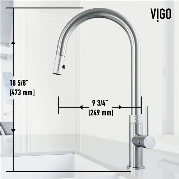 VIGO Bristol One-Handle Pull-Down Sprayer Kitchen Faucet - Stainless Steel