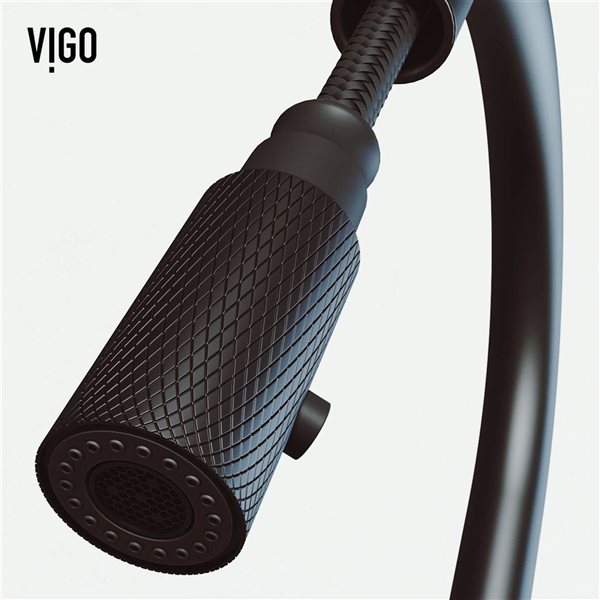 VIGO Bristol One-Handle Pull-Down Sprayer Kitchen Faucet with Soap Dispenser - Matte Black