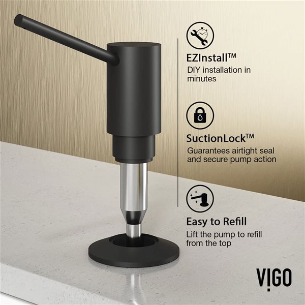 VIGO Greenwich One-Handle Pull-Down Sprayer Kitchen Faucet with Braddock Soap Dispenser - Matte Black