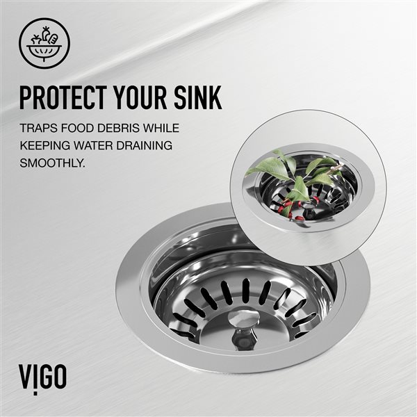 VIGO&nbsp;3.5-in W Kitchen Sink Strainer - Chrome