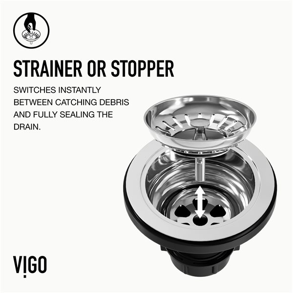 VIGO&nbsp;3.5-in W Kitchen Sink Strainer - Chrome