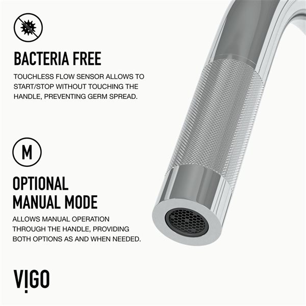 VIGO Gramercy One-Handle Pull-Down Sprayer Kitchen Faucet and Touchless Sensor - Chrome