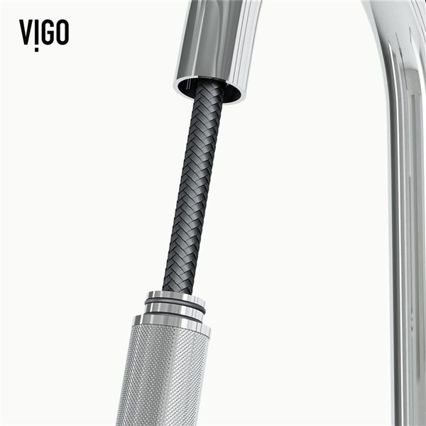 VIGO Gramercy One-Handle Pull-Down Sprayer Kitchen Faucet and Touchless Sensor - Chrome