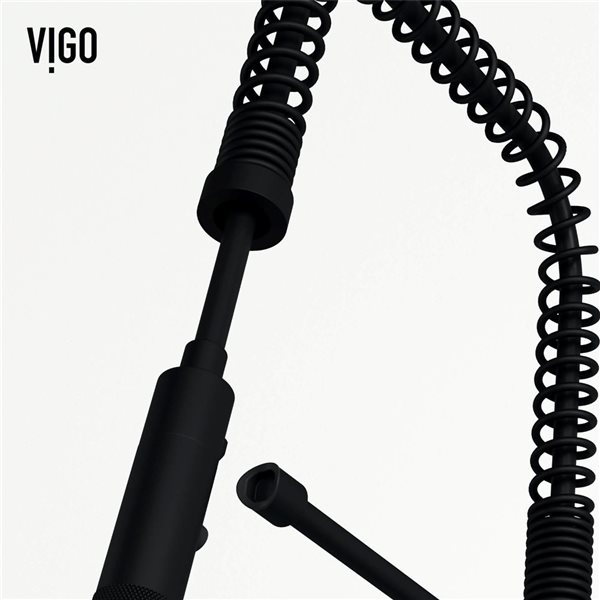 VIGO Sterling One-Handle Pull-Down Sprayer Kitchen Faucet - Matte Black