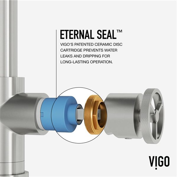 VIGO Cass Industrial One-Handle Bar Kitchen Faucet - Stainless Steel