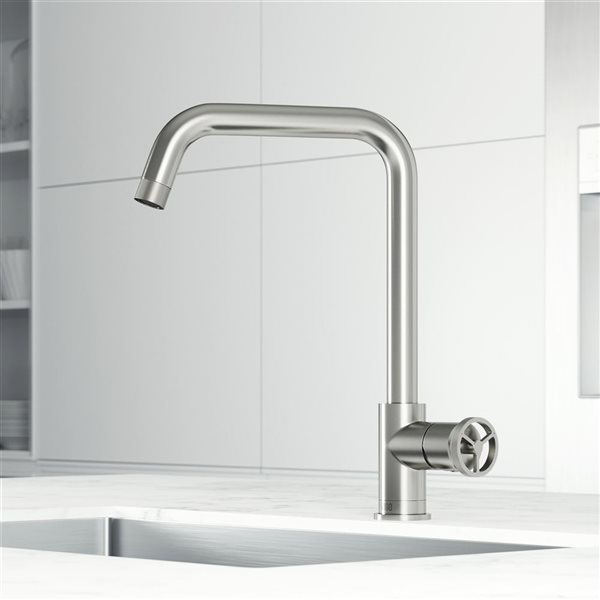 VIGO Cass Industrial One-Handle Bar Kitchen Faucet - Stainless Steel