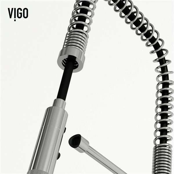 VIGO Sterling One-Handle Pull-Down Sprayer Kitchen Faucet - Stainless Steel