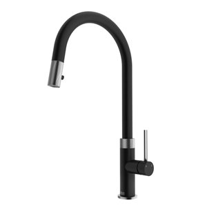 VIGO Bristol One-Handle Pull-Down Sprayer Kitchen Faucet - Stainless Steel/Matte Black