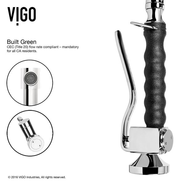 VIGO Zurich One-Handle Pull-Down Sprayer Kitchen Faucet with Soap Dispenser - Chrome