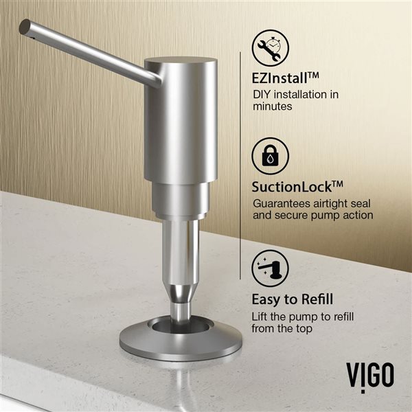 VIGO Gramercy One-Handle Pull-Down Sprayer Kitchen Faucet with Braddock Soap Dispenser - Stainless Steel