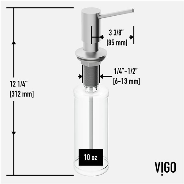 Robinet de cuisine mitigeur à douchette rétractable Gramercy de VIGO et distributeur de savon Braddock, acier inoxydable