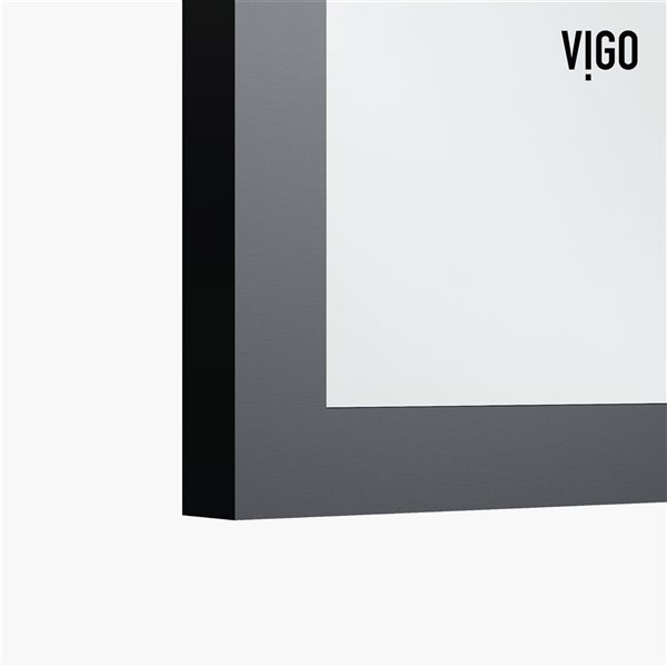 VIGO Essex 34 x 74-in Fixed Framed Shower Door with Textured Glass - Matte Black