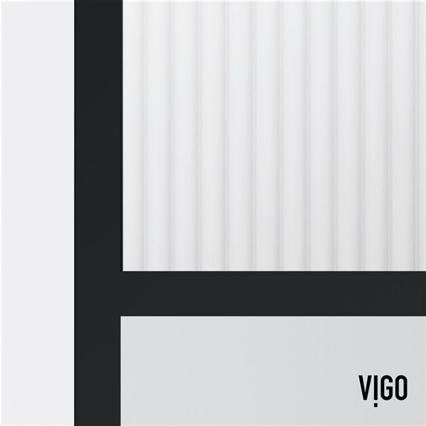 VIGO Essex 34 x 74-in Fixed Framed Shower Door with Textured Glass - Matte Black