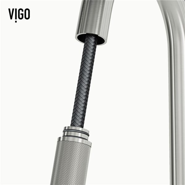 VIGO Gramercy One-Handle Pull-Down Sprayer Kitchen Faucet and Touchless Sensor - Stainless Steel