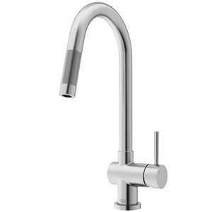 VIGO Gramercy One-Handle Pull-Down Sprayer Kitchen Faucet and Touchless Sensor - Stainless Steel