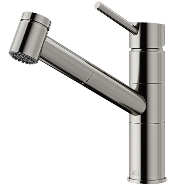 VIGO Branson One-Handle Pull-Out Sprayer Kitchen Faucet - Stainless Steel