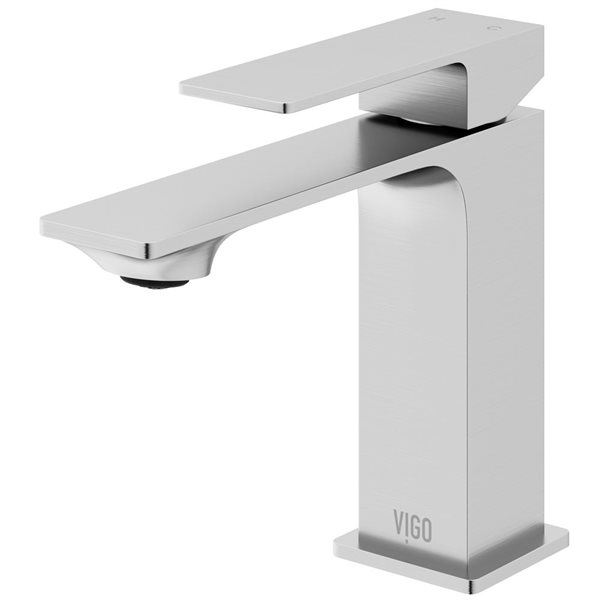 VIGO Single Hole One-Handle Bathroom Faucet - Brushed Nickel