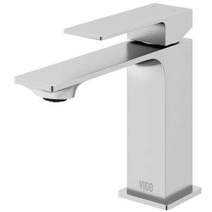 VIGO Single Hole One-Handle Bathroom Faucet - Brushed Nickel