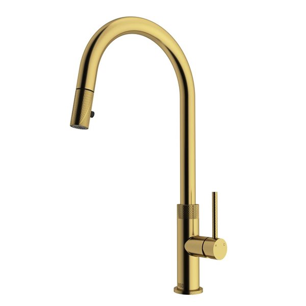 VIGO Bristol One-Handle Pull-Down Sprayer Kitchen Faucet - Matte Brushed Gold