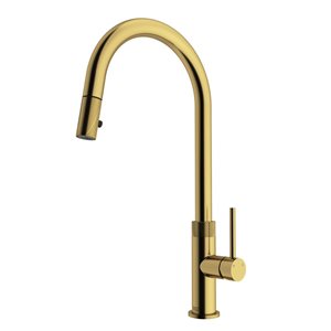 VIGO Bristol One-Handle Pull-Down Sprayer Kitchen Faucet - Matte Brushed Gold