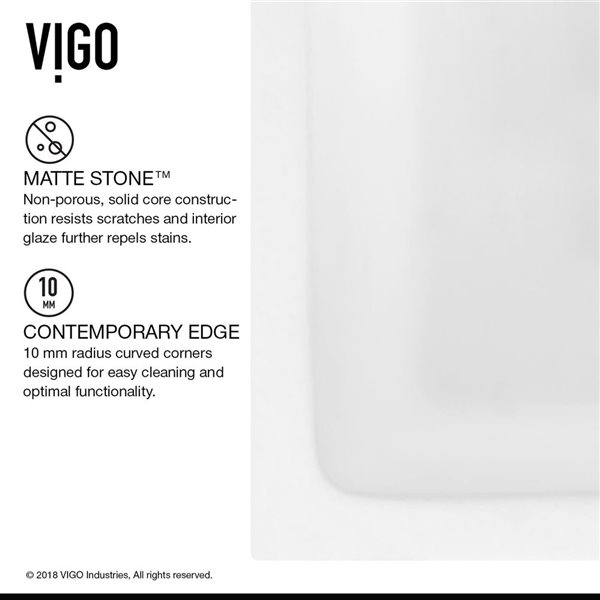 VIGO&nbsp;30-in Matte Stone Farmhouse Apron Front Kitchen Sink with Stainless Steel Strainer