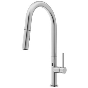 VIGO Greenwich One-Handle Pull-Down Sprayer Kitchen Faucet and Touchless Sensor - Stainless Steel