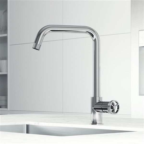 VIGO Cass Industrial One-Handle Bar Kitchen Faucet - Chrome