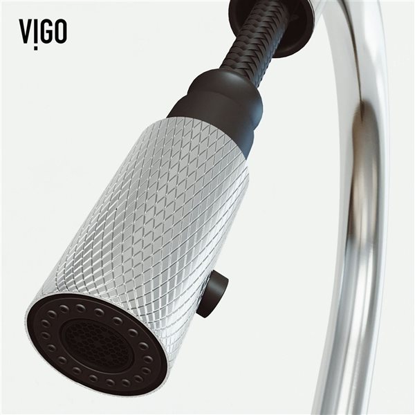 VIGO Bristol One-Handle Pull-Down Sprayer Kitchen Faucet with Soap Dispenser - Stainless Steel