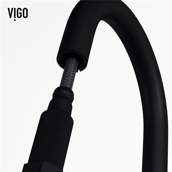 VIGO Hart Arched One-Handle Pull-Down Sprayer Kitchen Faucet - Matte Black