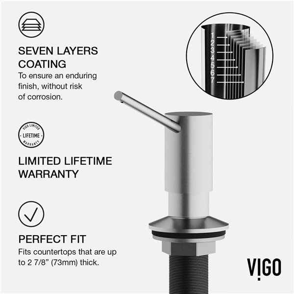 VIGO Edison One-Handle Pull-Down Sprayer Kitchen Faucet with Braddock Soap Dispenser - Stainless Steel