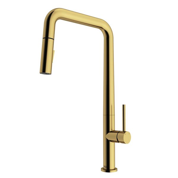 VIGO Parsons One-Handle Pull-Down Sprayer Kitchen Faucet - Matte Brushed Gold