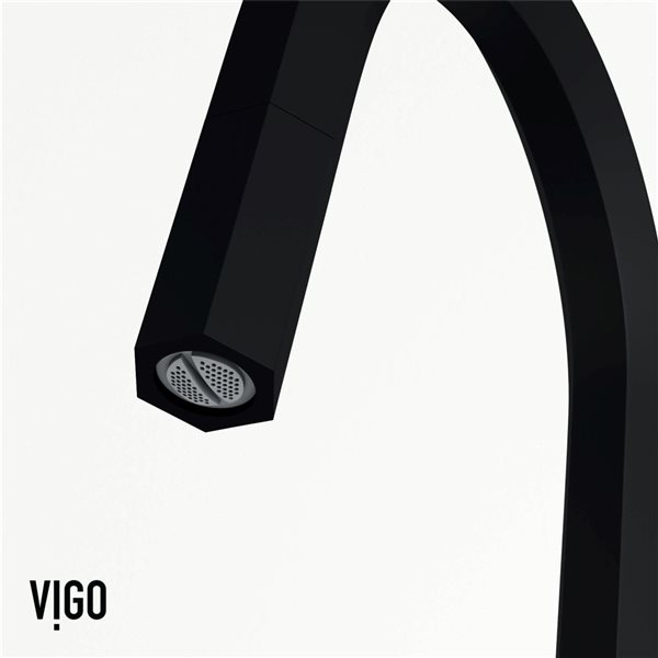 VIGO Hart Hexad One-Handle Pull-Down Sprayer Kitchen Faucet - Matte Black