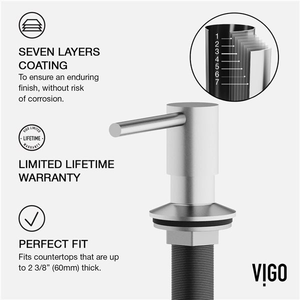 VIGO Edison One-Handle Pull-Down Sprayer Kitchen Faucet with Bolton Soap Dispenser - Chrome