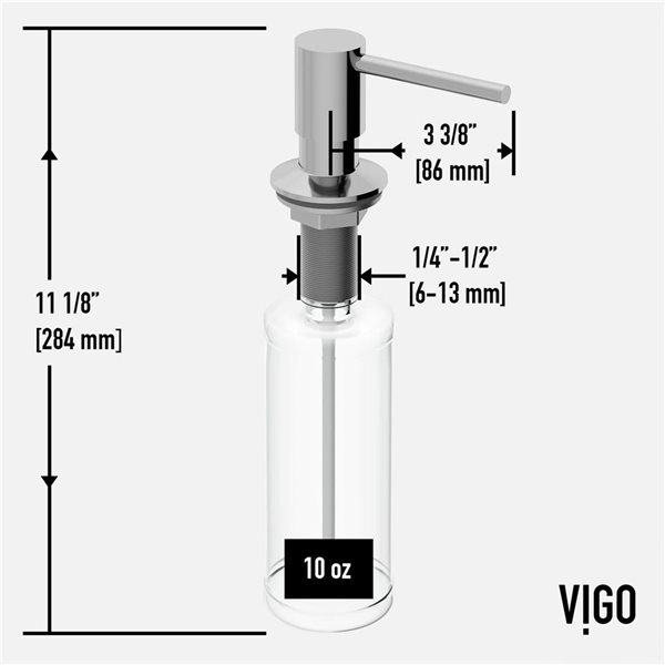 Robinet de cuisine mitigeur à douchette rétractable Edison de VIGO avec distributeur de savon Bolton, chrome