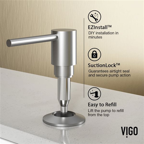 VIGO Gramercy One-Handle Pull-Down Sprayer Kitchen Faucet with Bolton Soap Dispenser - Stainless Steel