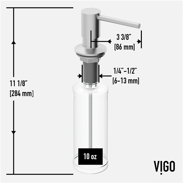 Robinet de cuisine mitigeur à douchette rétractable Gramercy de VIGO avec distributeur de savon Bolton, acier inoxydable