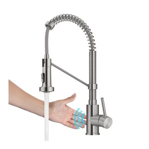 Kraus Bolden 18-in Touchless Sensor Commercial Pull-Down Single Handle Kitchen Faucet - Spot Free Stainless Steel