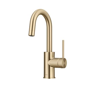 Kraus Oletto Kitchen Bar Faucet with QuickDock Top Mount Installation Assembly in Spot Free Antique Champagne Bronze