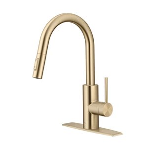 Kraus Oletto Pull-Down Kitchen Faucet with QuickDock Top Mount Installation Assembly - Spot Free Champagne Bronze