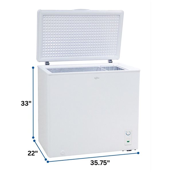 Koolatron 7-ft³ White Large Chest Freezer with Manual Defrost - 195 L