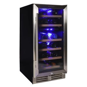 Koolatron 28 Bottle Dual Zone 15-in Under Counter Wine Cooler w/ Lock