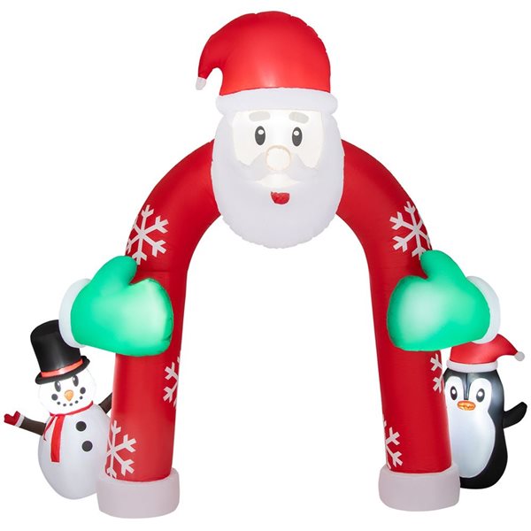 Costway 10-ft Inflatable Christmas Santa Archway Decoration with ...