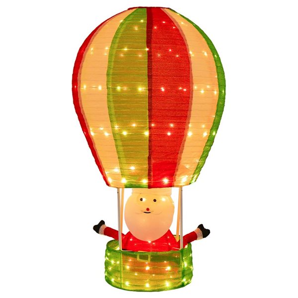 Costway 4.5-ft Christmas Santa Claus with Hot Air Balloon Pop-up Lighted Decoration